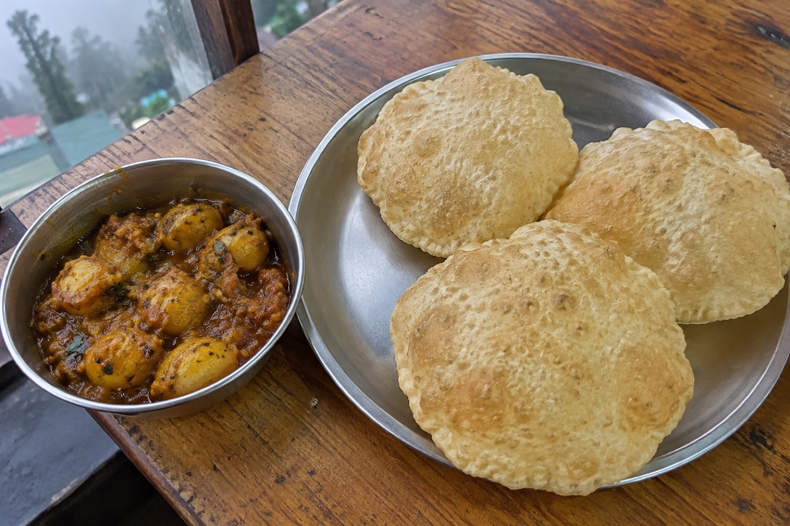 Aloo Dum with Puri — vegetarian Darjeeling dish