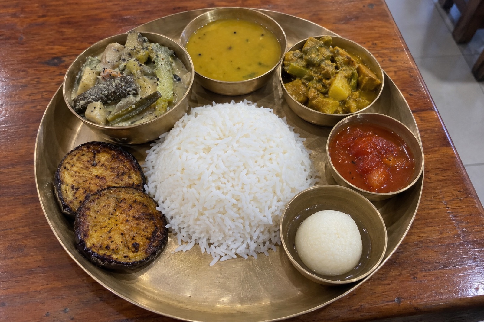 Bengali Veg Thali — vegetarian Bishnupur dish