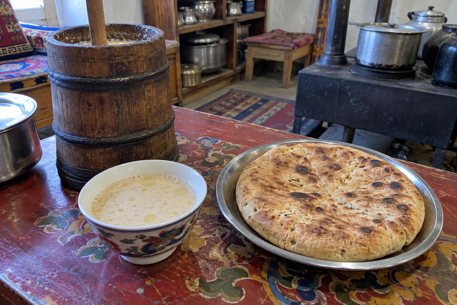 Butter Tea & Khambir — vegetarian Kargil dish