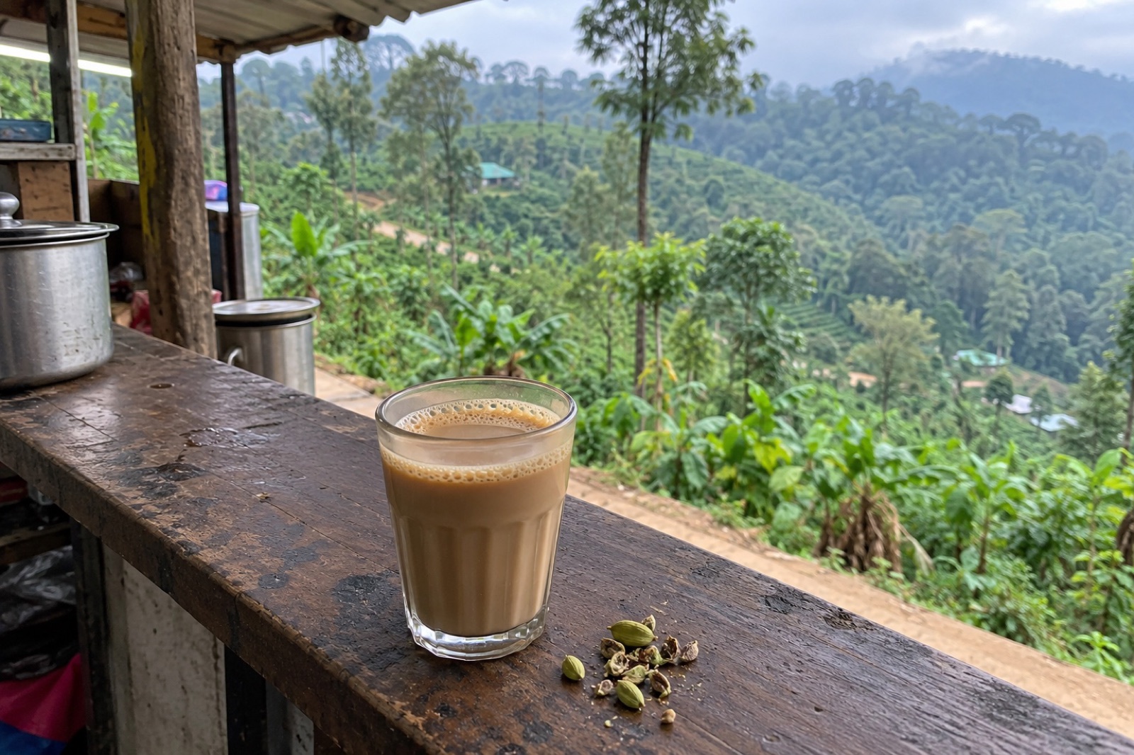 Cardamom Spice Tea — vegetarian Thekkady dish