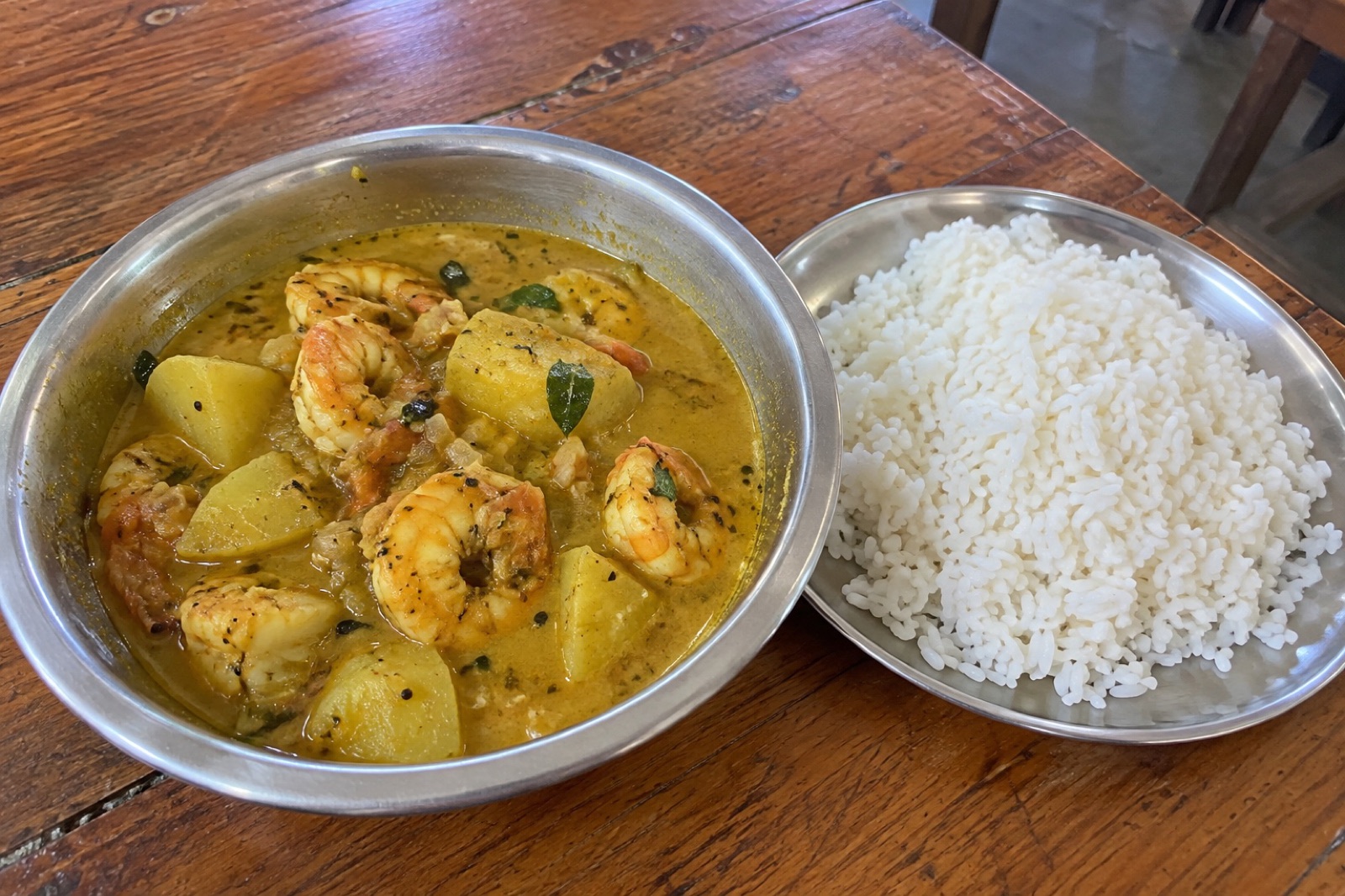 Coastal Prawn Curry — non-vegetarian Puri dish