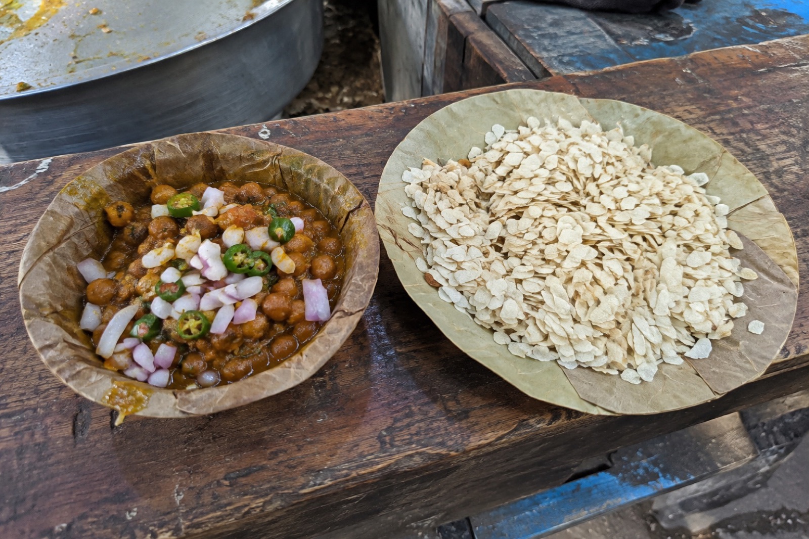 Ghugni & Chura — vegetarian Deoghar dish