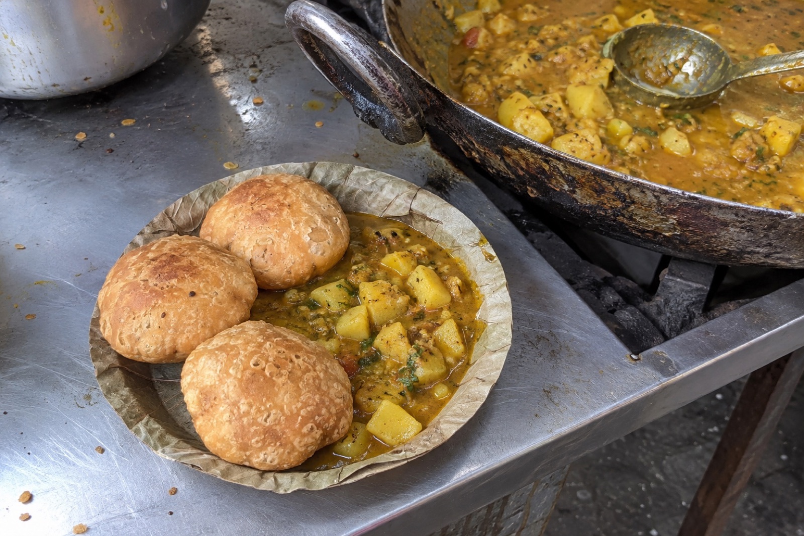 Kachori with Aloo Sabzi — vegetarian Ayodhya dish