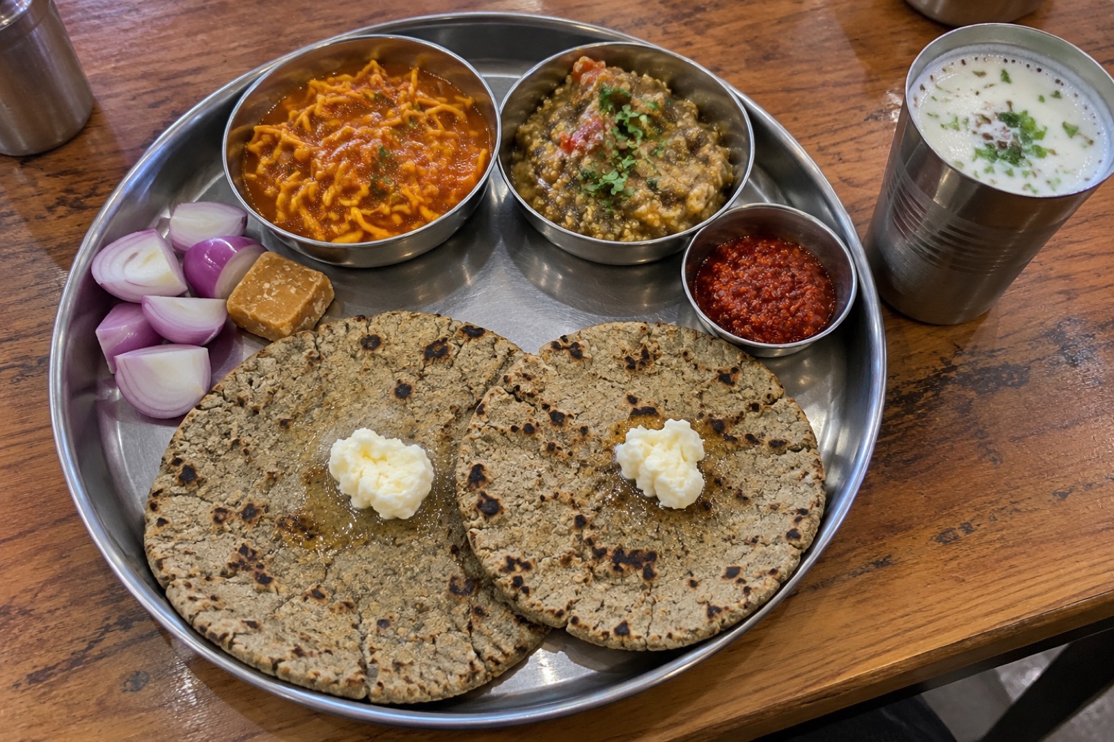 Kathiawadi Thali — vegetarian Sasan Gir dish