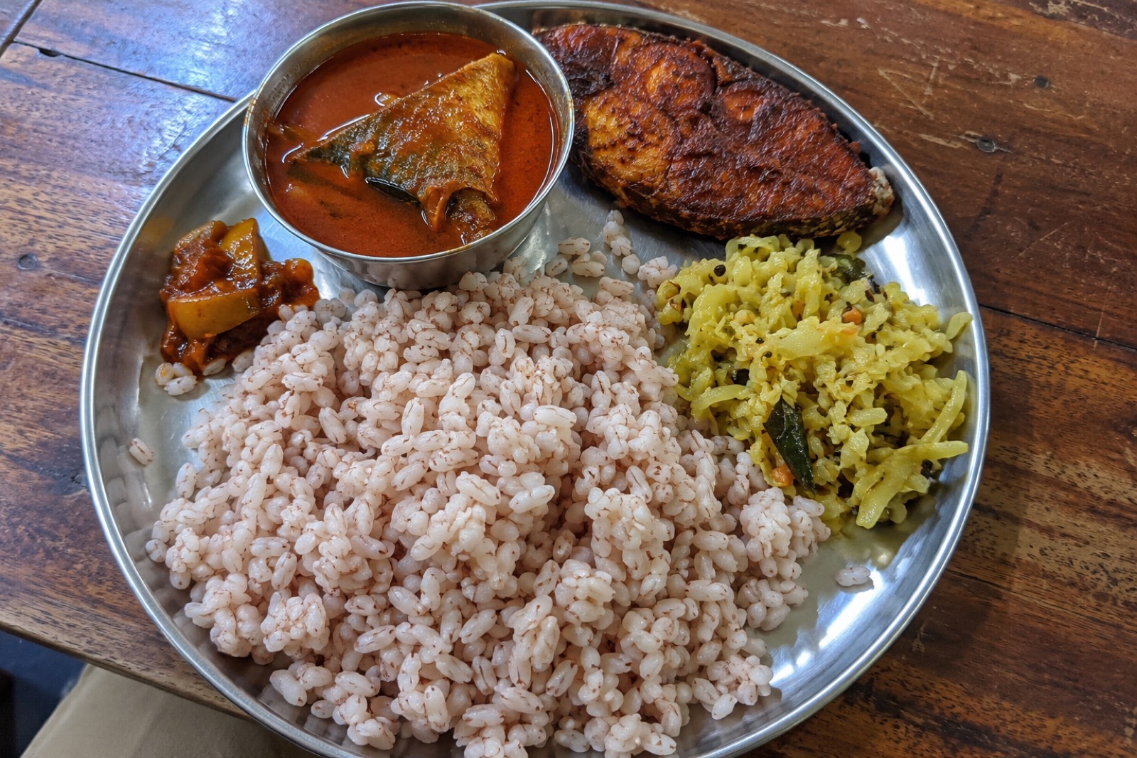 Kerala Fish Thali — non-vegetarian Varkala dish