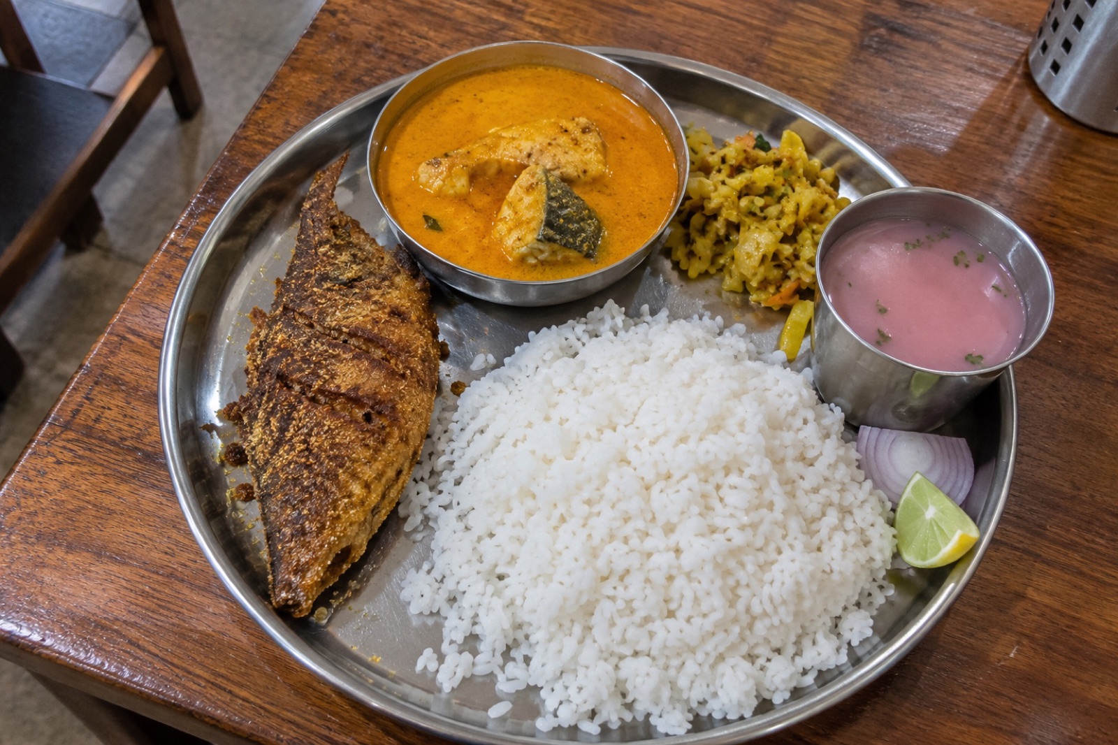 Konkani Fish Thali — non-vegetarian Gokarna dish