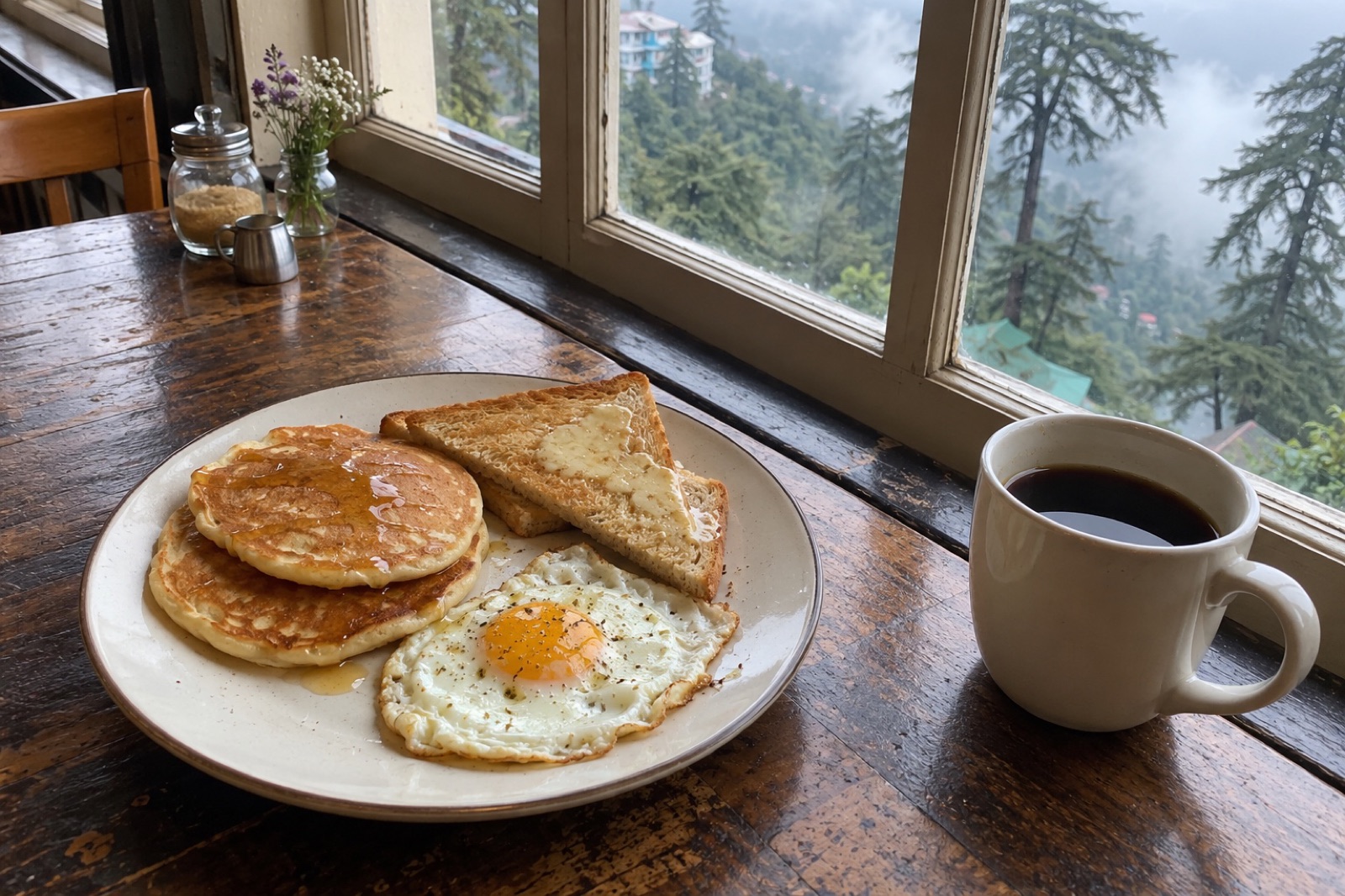 Landour Café Breakfast — non-vegetarian Mussoorie dish
