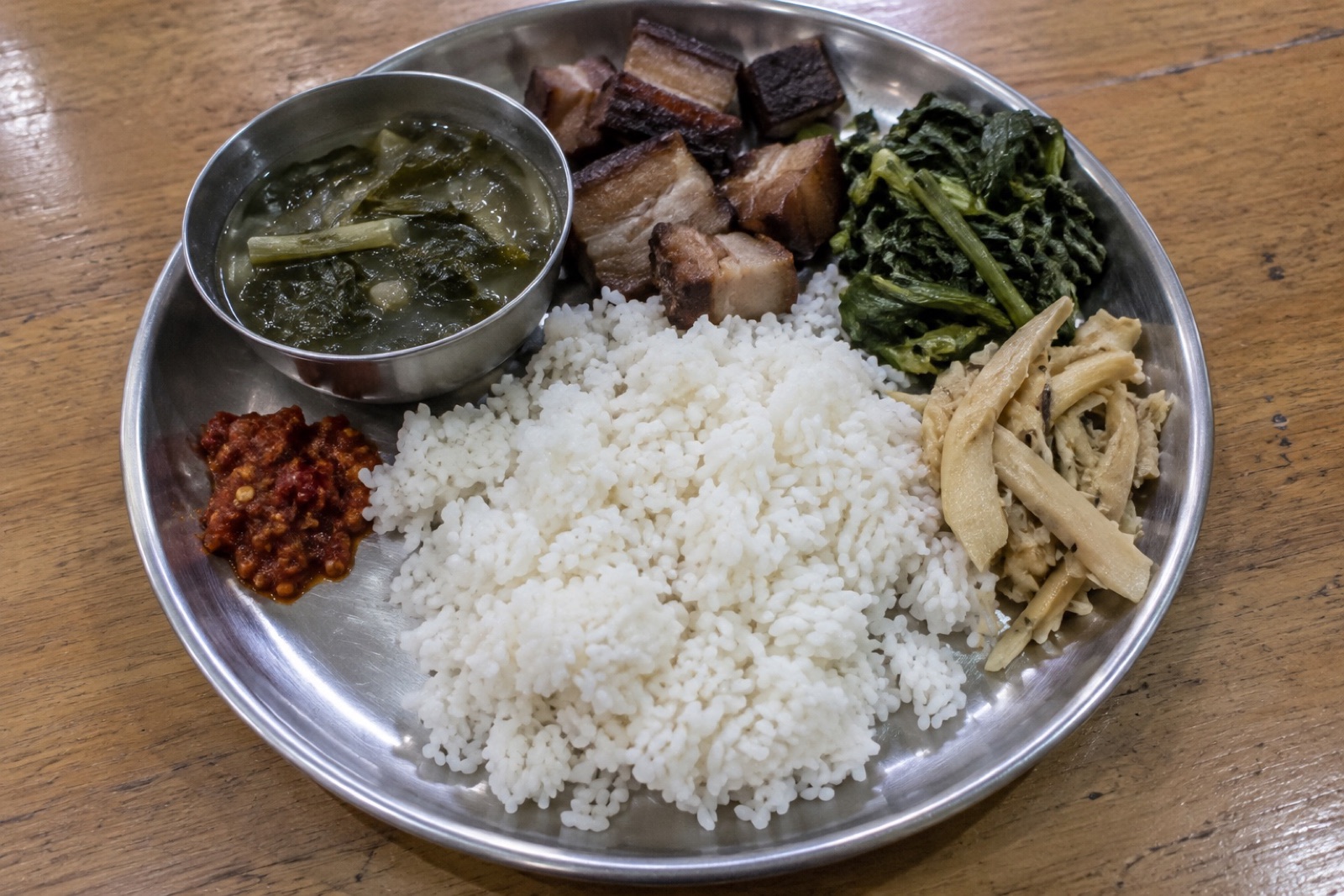Mizo Thali — non-vegetarian Aizawl dish