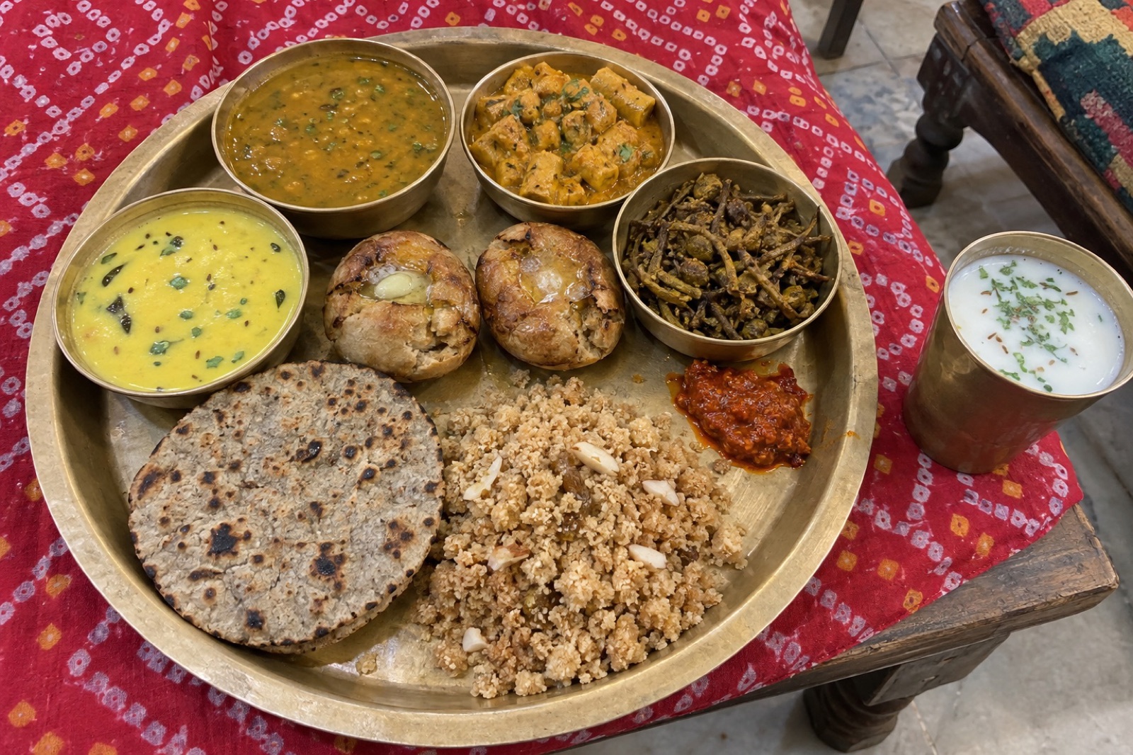 Rajasthani Thali — vegetarian Bundi dish