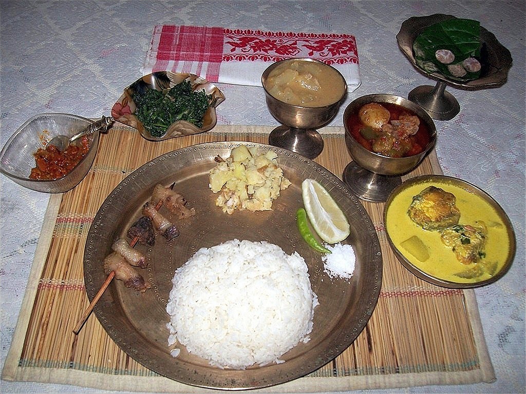 Assamese Thali — non-vegetarian Majuli dish
