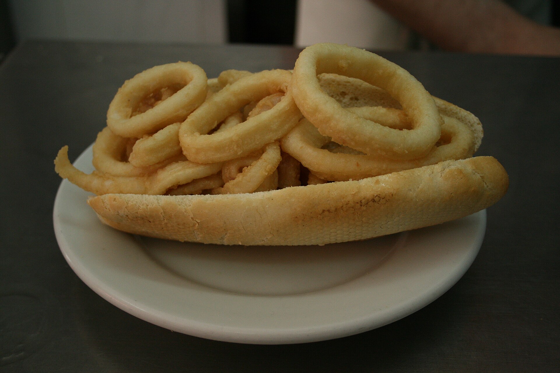 Bocadillo de calamares — non-vegetarian Madrid dish