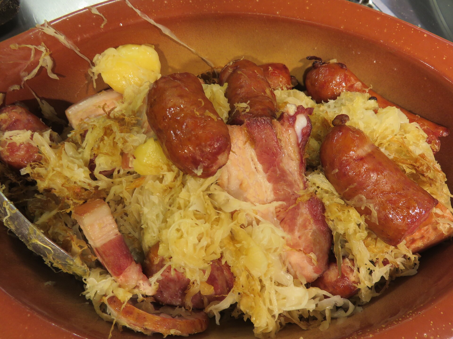 Choucroute garnie — non-vegetarian Strasbourg dish