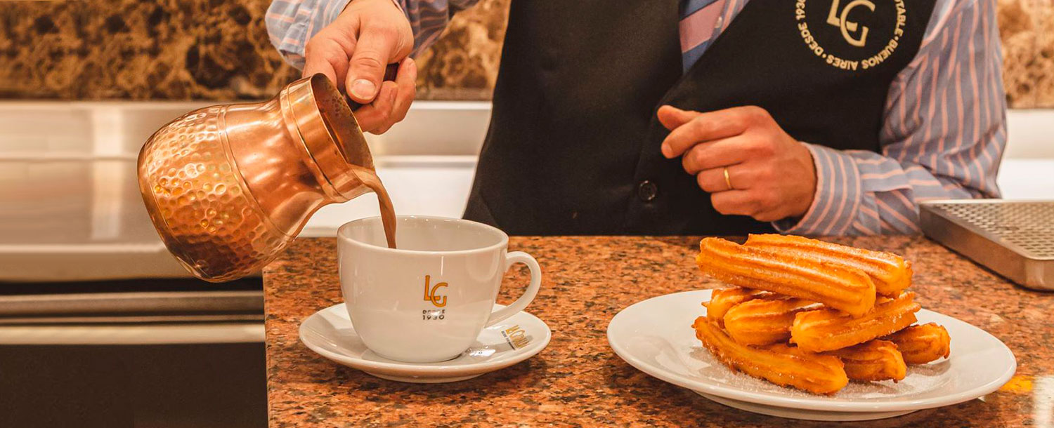 Churros con chocolate — vegetarian Madrid dish