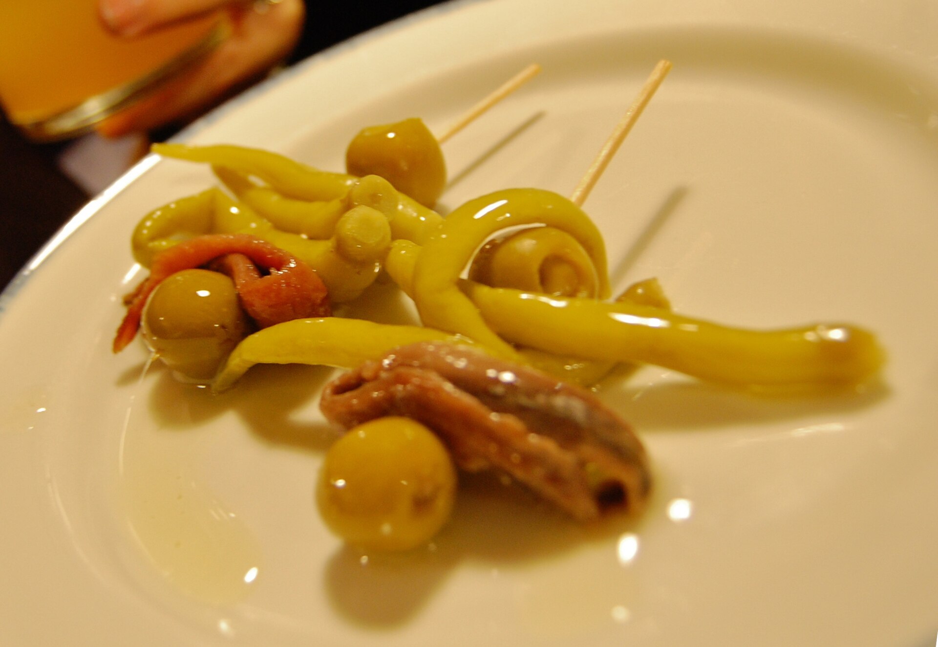 Gilda — non-vegetarian San Sebastián dish
