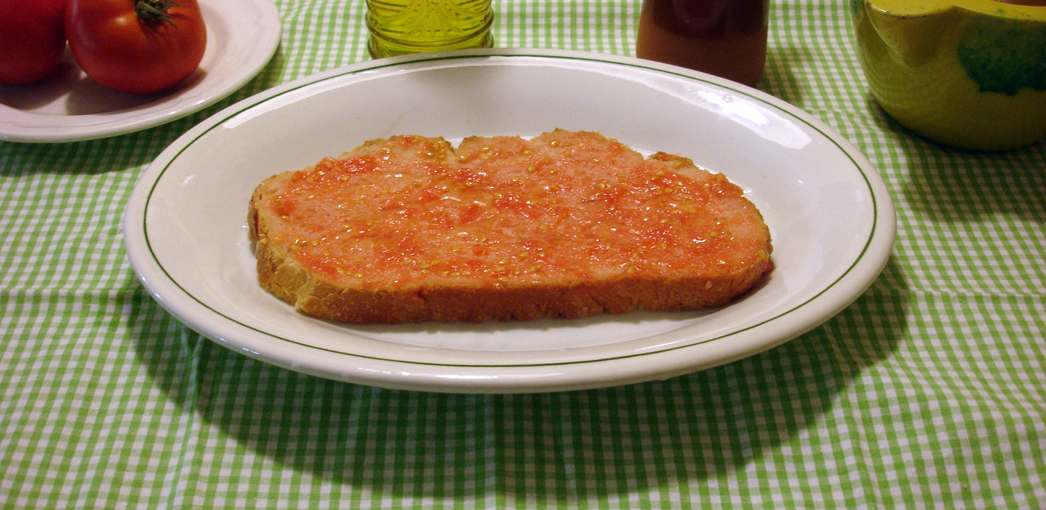 Pa amb tomàquet — vegetarian Barcelona dish