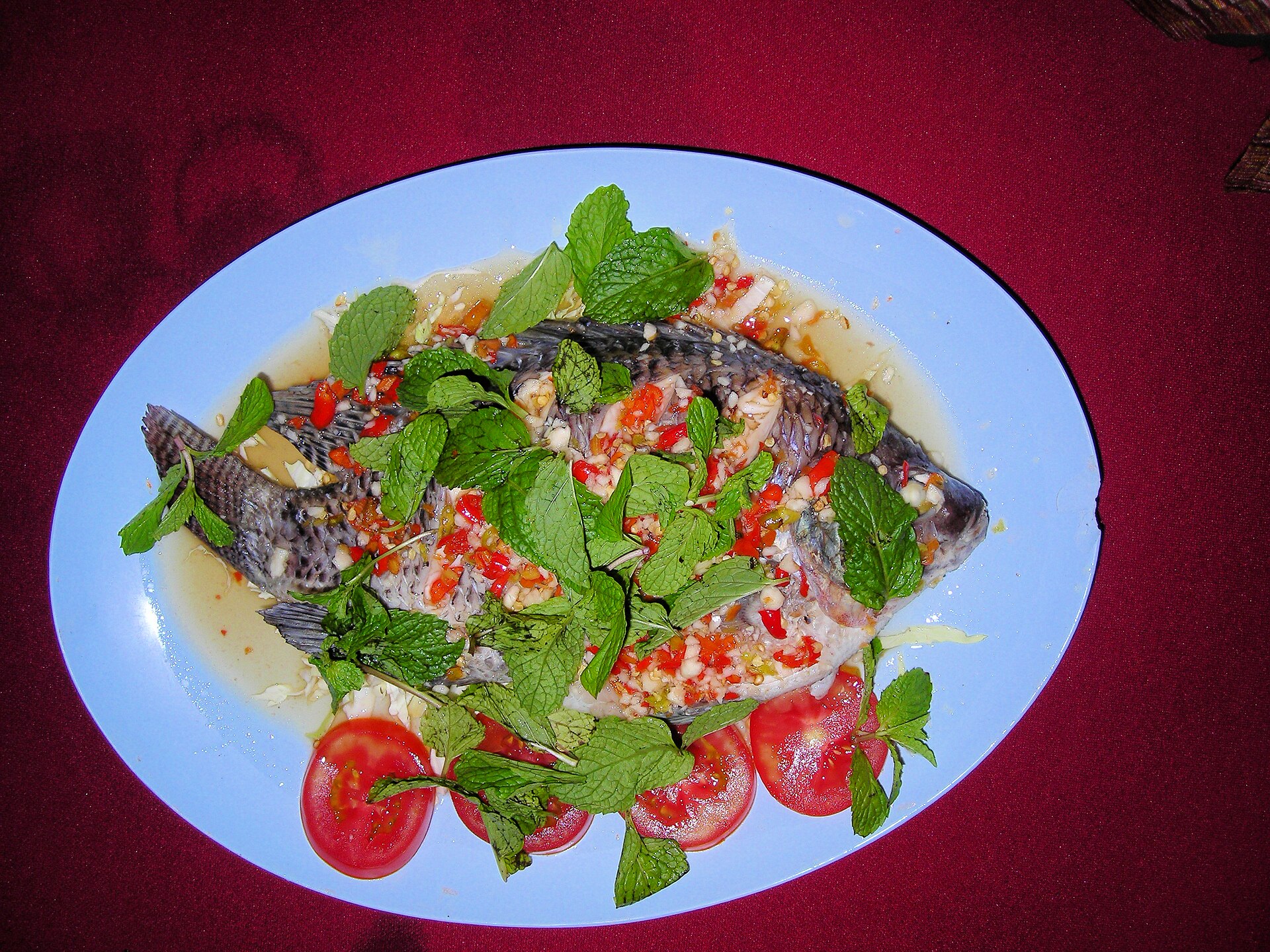 Steamed fish with lime — non-vegetarian Krabi dish