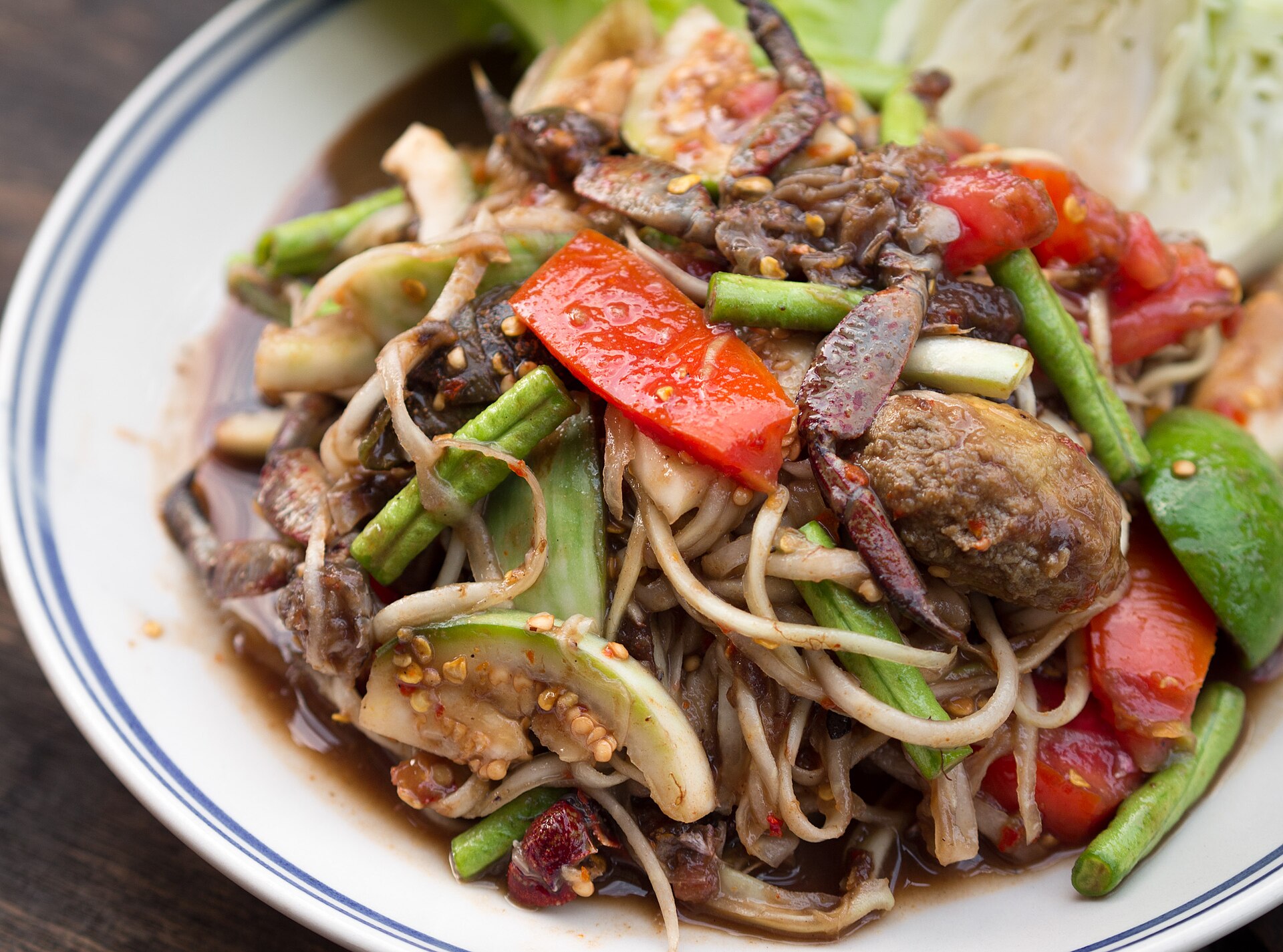 Som tam pla ra — non-vegetarian Udon Thani dish