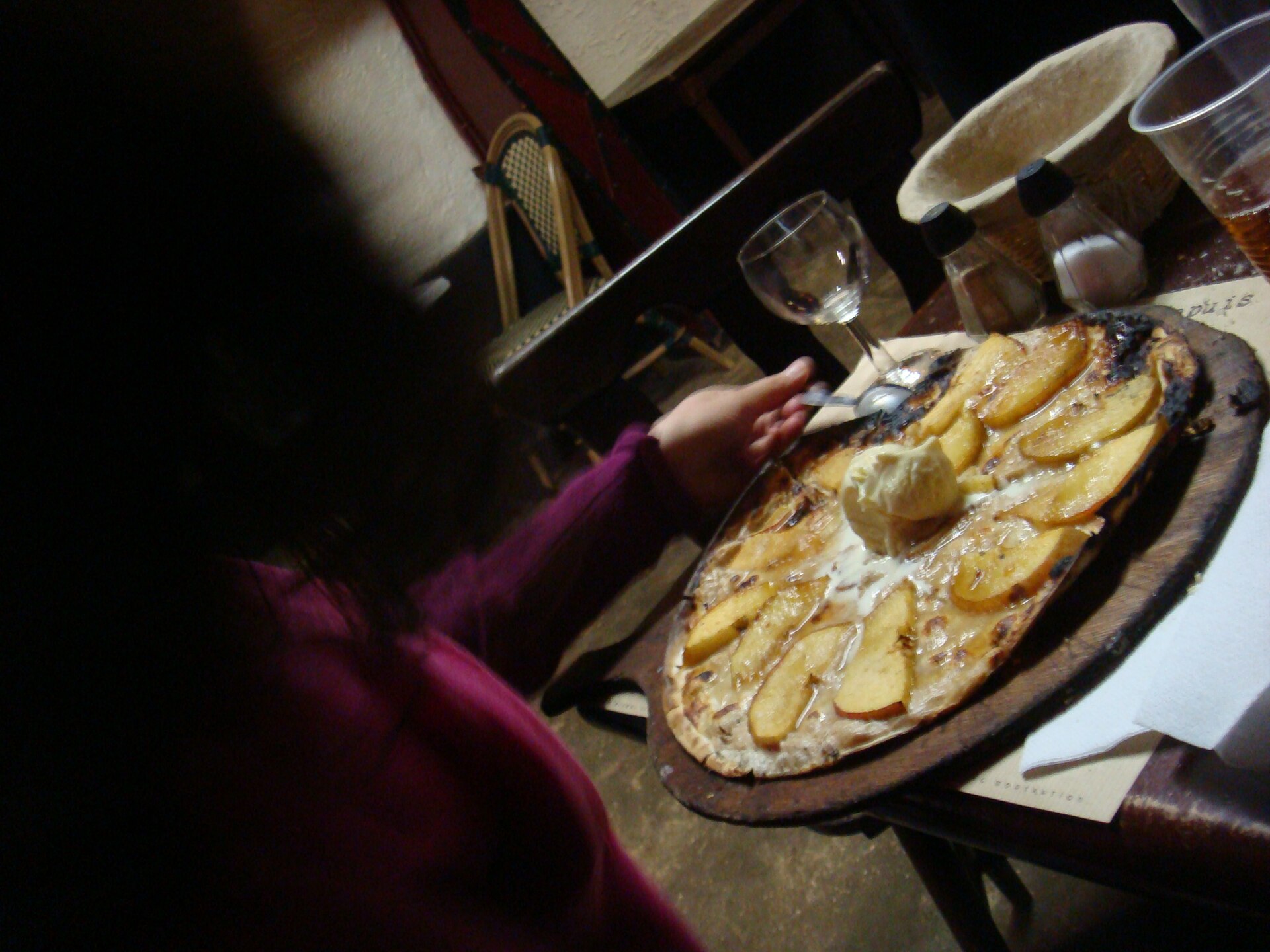 Tarte flambée (flammekueche) — non-vegetarian Strasbourg dish